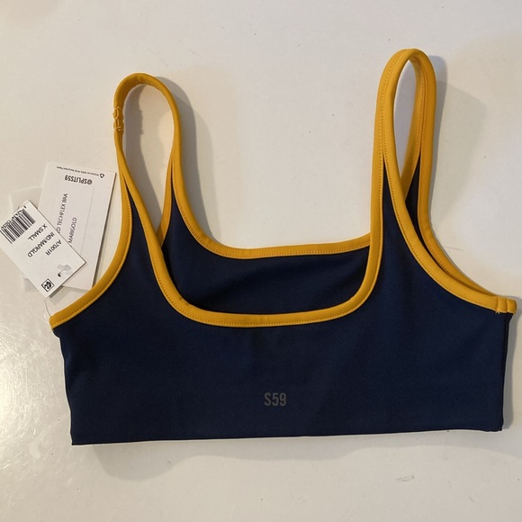 NWT Splits59 Cait Recycled Techflex Bra Indigo/Marigold XS - Picture 4 of 9